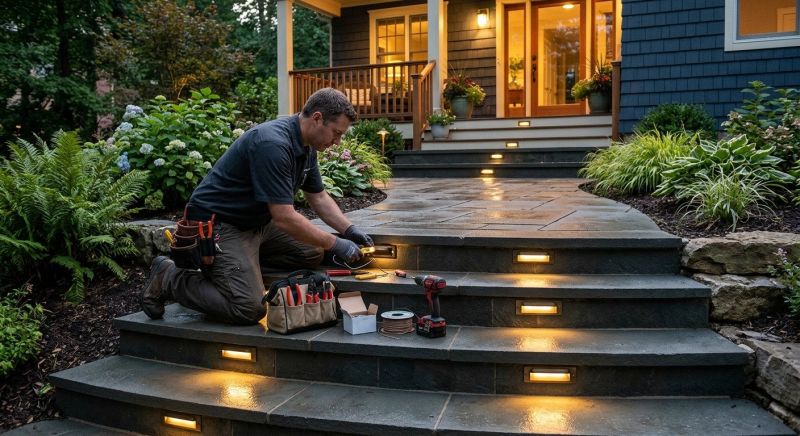 Courtyard Light Installation in Denver, CO